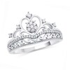 Thumbnail Image 1 of 1/5 CT. T.W. Multi-Diamond Heart Crown Ring in 10K White Gold