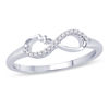 Thumbnail Image 1 of Diamond Accent Heartbeat Infinity Ring in Sterling Silver