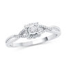 Thumbnail Image 1 of 1/10 CT. T.W. Diamond Cushion Frame Twist Shank Promise Ring in 10K White Gold