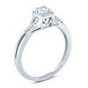 Thumbnail Image 1 of 1/10 CT. T.W. Diamond Cushion Frame Twist Shank Promise Ring in 10K White Gold