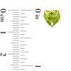 Thumbnail Image 1 of 6.0mm Heart-Shaped Peridot Solitaire Stud Earrings in 10K Gold