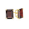 Thumbnail Image 1 of Emerald-Cut Garnet Solitaire Stud Earrings in 10K Gold