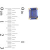 Thumbnail Image 2 of Emerald-Cut Lab-Created Blue Sapphire Solitaire Stud Earrings in 10K Gold