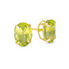 Thumbnail Image 0 of Oval Peridot Solitaire Stud Earrings in 10K Gold