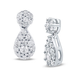 1/2 CT. T.W. Composite Diamond Teardrop Earrings in 10K White Gold
