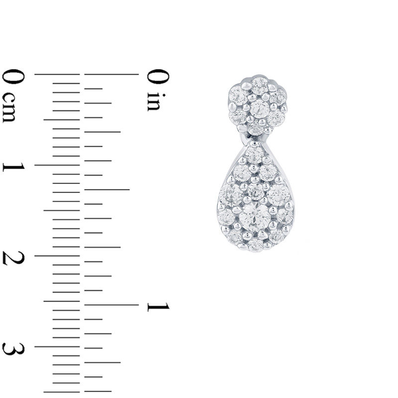 Main Image 2 of 1/2 CT. T.W. Composite Diamond Teardrop Earrings in 10K White Gold