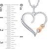Thumbnail Image 2 of 1/10 CT. T.W. Diamond Heart with Infinity Pendant in 10K Two-Tone Gold