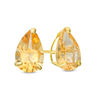 Thumbnail Image 1 of Pear-Shaped Citrine Solitaire Stud Earrings in 10K Gold