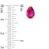 Thumbnail Image 2 of Pear-Shaped Lab-Created Ruby Solitaire Stud Earrings in 10K Gold