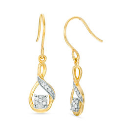 1/6 CT. T.W. Diamond Twist Loop Drop Earrings in 10K Gold