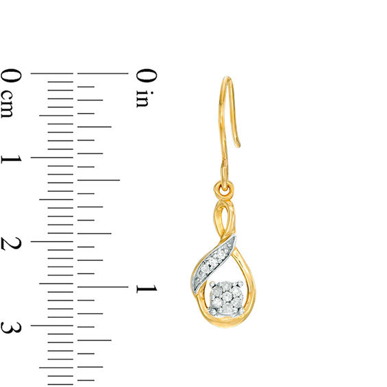 1/6 CT. T.w. Diamond Twist Loop Drop Earrings in 10K Gold