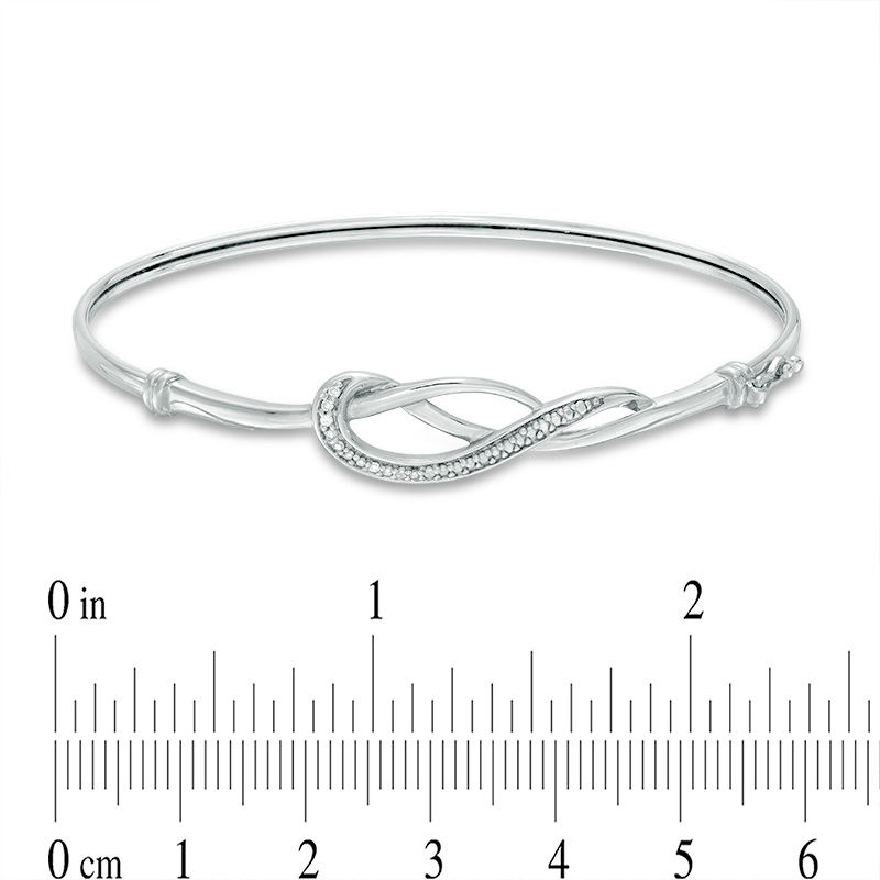 Diamond Accent Loop Bangle in Sterling Silver | Zales