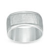 Thumbnail Image 0 of Men's 10.0mm Hammered Comfort Fit Squared Wedding Band in 10K White Gold