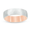 Thumbnail Image 1 of Men's 6.0mm Hammered Comfort Fit Wedding Band in 10K Two-Tone Gold