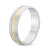 Thumbnail Image 2 of 6.0mm Groove Center Stripe Comfort Fit Wedding Band in 10K Two-Tone Gold