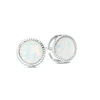Thumbnail Image 1 of 6.0mm Lab-Created Opal Solitaire Stud Earrings in Sterling Silver