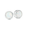 Thumbnail Image 0 of 6.0mm Lab-Created Opal Solitaire Stud Earrings in Sterling Silver