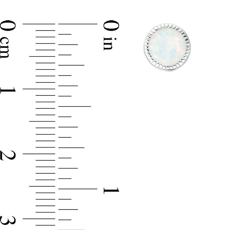 Main Image 2 of 6.0mm Lab-Created Opal Solitaire Stud Earrings in Sterling Silver