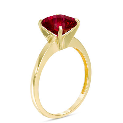 8 0mm Lab Created Ruby Solitaire Ring In 10k Gold Round
