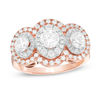 Thumbnail Image 1 of 2 CT. T.W. Diamond Double Frame Past Present Future® Engagement Ring in 14K Two-Tone Gold