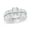 Thumbnail Image 1 of 1/8 CT. T.W. Diamond Five Stone Bridal Set in Sterling Silver (1 Line)
