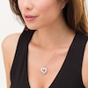 Thumbnail Image 2 of 3/4 CT. T.W. Baguette and Round Diamond Heart Pendant in 10K White Gold
