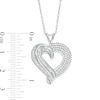 Thumbnail Image 3 of 3/4 CT. T.W. Baguette and Round Diamond Heart Pendant in 10K White Gold
