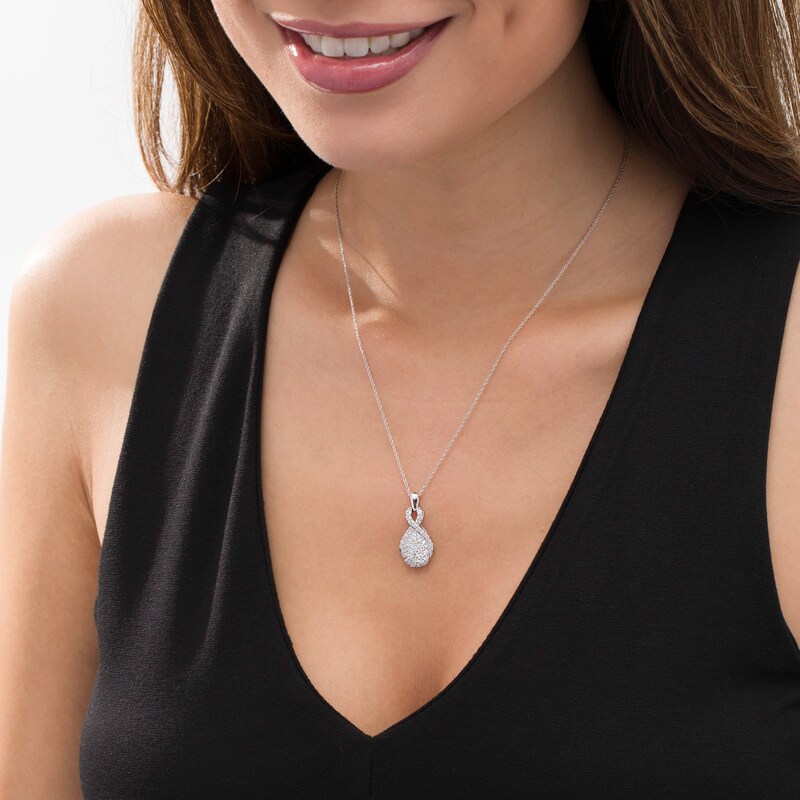 Main Image 2 of 1 CT. T.W. Composite Diamond Teardrop Pendant in 10K White Gold