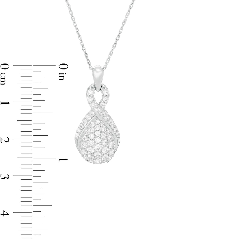 Main Image 3 of 1 CT. T.W. Composite Diamond Teardrop Pendant in 10K White Gold