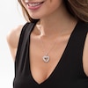 Thumbnail Image 1 of 1/2 CT. T.W. Baguette and Round Diamond Heart Pendant in 10K White Gold