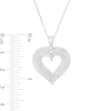 Thumbnail Image 2 of 1/2 CT. T.W. Baguette and Round Diamond Heart Pendant in 10K White Gold