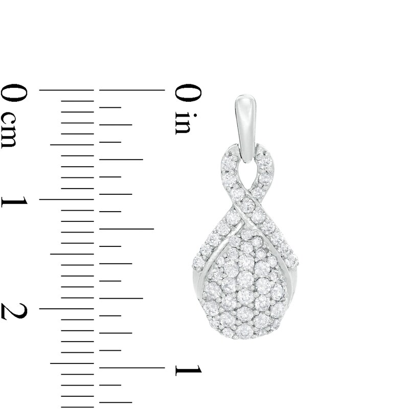 1 CT. T.W. Composite Diamond Pear-Shaped Drop Earrings in 10K White Gold