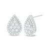 Thumbnail Image 1 of 1 CT. T.W. Composite Diamond Teardrop Frame Stud Earrings in 10K White Gold