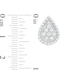 Thumbnail Image 3 of 1 CT. T.W. Composite Diamond Teardrop Frame Stud Earrings in 10K White Gold