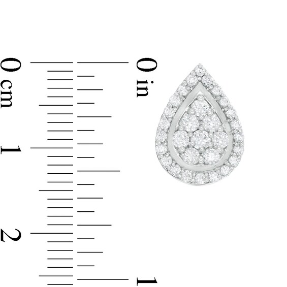 1 CT. T.w. Composite Diamond Teardrop Frame Stud Earrings in 10K White Gold