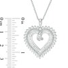 Thumbnail Image 3 of 1 CT. T.W. Diamond Sunburst Heart Pendant in 10K White Gold