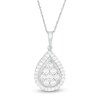 Thumbnail Image 1 of 1 CT. T.W. Composite Diamond Teardrop Frame Pendant in 10K White Gold