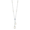Thumbnail Image 1 of Vera Wang Love Collection Freshwater Cultured Pearl and 1/10 CT. T.W. Diamond Lariat Necklace in Sterling Silver-19"