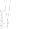 Thumbnail Image 2 of Vera Wang Love Collection Freshwater Cultured Pearl and 1/10 CT. T.W. Diamond Lariat Necklace in Sterling Silver-19"