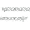 Thumbnail Image 2 of 1/10 CT. T.W. Diamond Heart-Shaped Infinity Link Bracelet in Sterling Silver - 7.5"