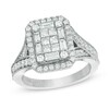 Thumbnail Image 1 of Vera Wang Love Collection 1-1/2 CT. T.W. Composite Diamond Rectangle Frame Engagement Ring in 14K White Gold