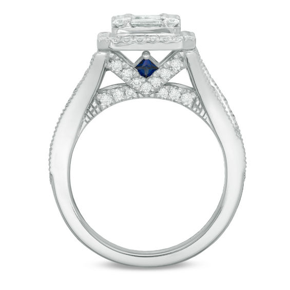 Vera Wang Love Collection 1-1/2 CT. T.w. Composite Diamond Rectangle Frame Engagement Ring 14K White Gold
