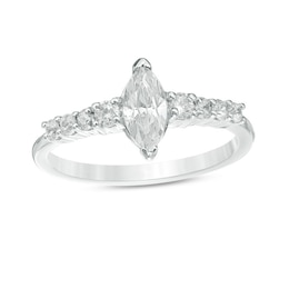 3/4 CT. T.W. Marquise Diamond Engagement Ring in 10K White Gold