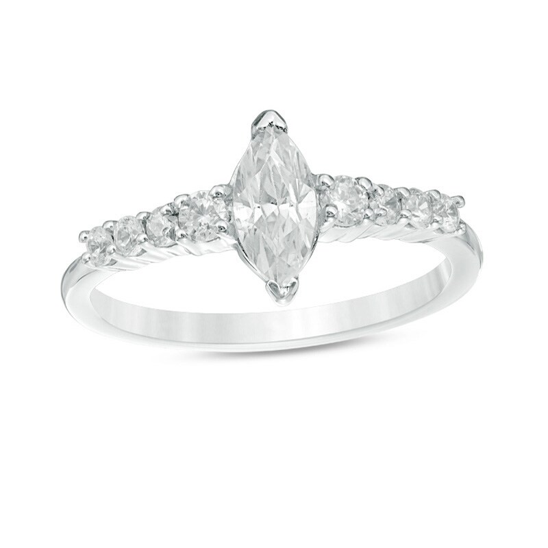 Main Image 1 of 3/4 CT. T.W. Marquise Diamond Engagement Ring in 10K White Gold