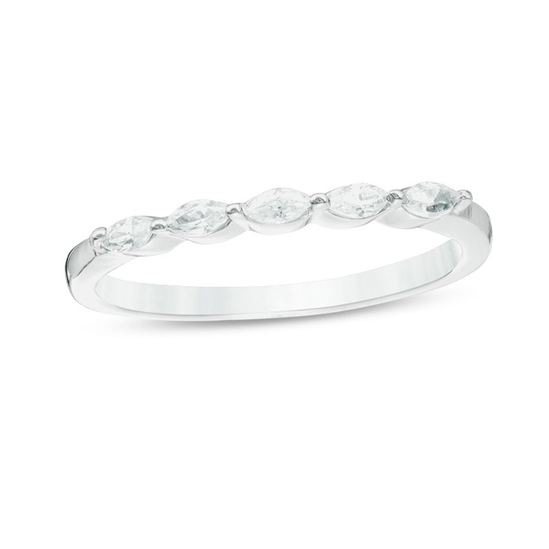 Main Image 1 of 1/4 CT. T.W. Marquise Diamond Anniversary Band in 10K White Gold