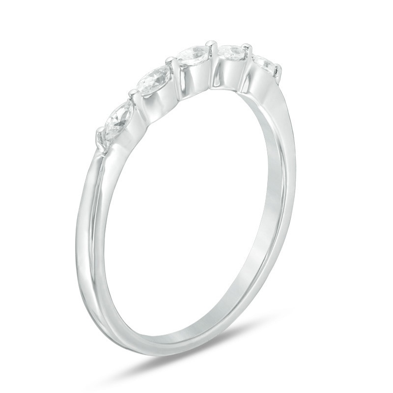Main Image 2 of 1/4 CT. T.W. Marquise Diamond Anniversary Band in 10K White Gold