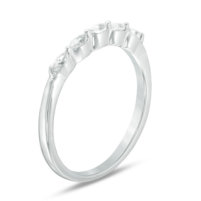 1/4 CT. T.W. Marquise Diamond Anniversary Band in 10K White Gold
