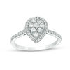 Thumbnail Image 1 of 1/3 CT. T.W. Multi-Diamond Pear-Shaped Frame Engagement Ring in 10K White Gold