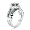 Thumbnail Image 2 of 2 CT. T.W. Enhanced Black and White Diamond Frame Multi-Row Bridal Set in 14K White Gold
