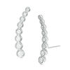 Thumbnail Image 1 of 3/8 CT. T.W. Journey Diamond Crawler Earrings in 10K White Gold